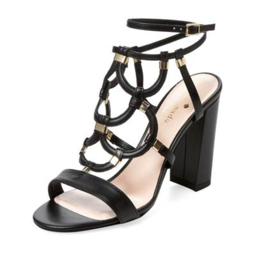 Kate Spade Irving Heels Black Leather NIB
